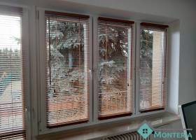 Żaluzje Drewniane Lamele 25mm montowane do listwy przyszybowej